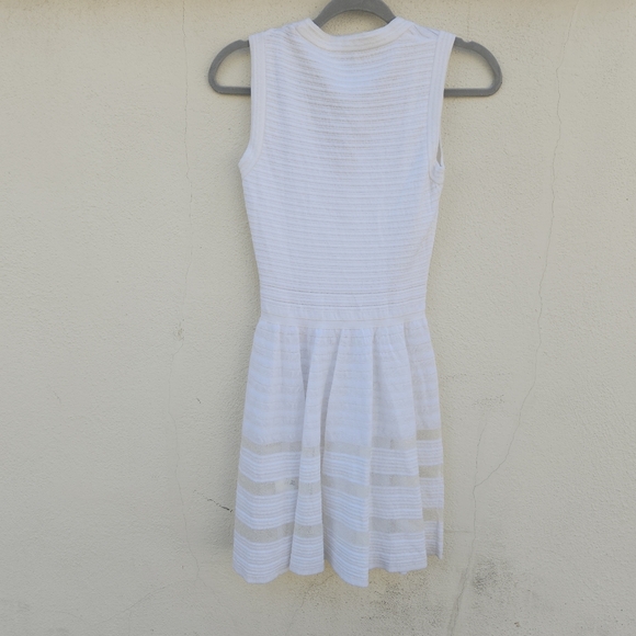 M Missoni White Ribbed Short Mini Mesh Striped Skater Dress - Picture 5 of 14